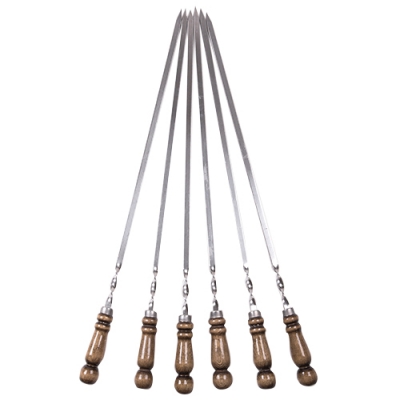 Шампур нерж., с деревянной лакиров ручкой "ШАР" малый 2,5х10х400(650) арт.2К-257