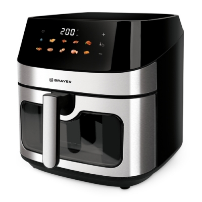 Аэрогриль BRAYER 2044BR, 1700Вт, 8л, t. 200С, 2 тэна, таймер, LED-дисплей, 10 программ