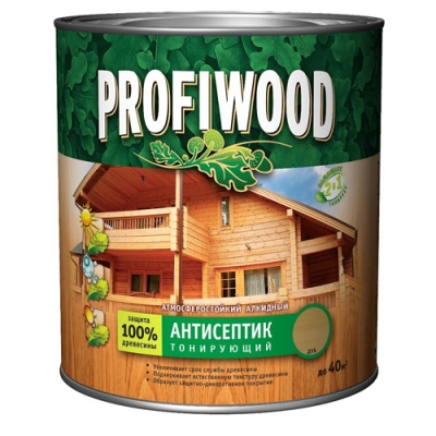Антисептик лаковый тонирующий атмосферостойкий алкидный PROFIWOOD бук (2,4кг.)
