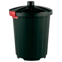 Бак 105л круглый с крышкой без колес (темно-зеленый) "Элластик-Пласт"