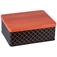 Банка жестяная CLASSICO NERO для сыпучих продуктов, объем 2,6 л, прямоугольная, с крышкой арт.104874