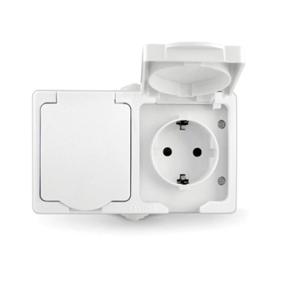 Блок "UNIVersal" серия "Аллегро", о/у, выключатель одноклавишный 10А + розетка одноместная с крышкой