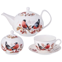 Чайный сервиз lefard "Лесная сказка" снегири на 6 пер. 14 пр. 85-2025