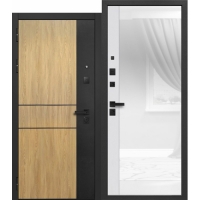 Дверь мет.9 см МДФ/МДФ Смарт 2 Стекло белое 860 левая (Россия)