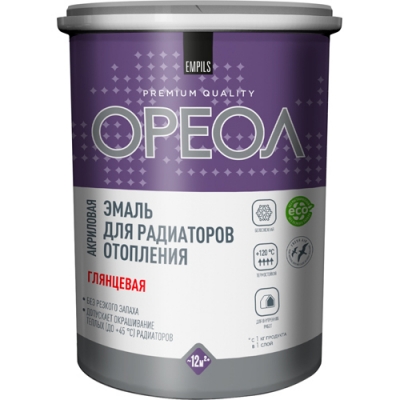 Эмаль для радиаторов акриловая матовая Ореол белый 0,5 кг