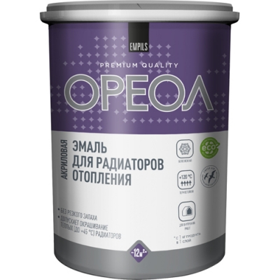 Эмаль для радиаторов акриловая матовая Ореол белый 1,1 кг