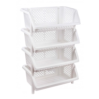 Этажерка "Универсал" 4-х секцион. (белый) (уп.1) М6528 г.Октябрьский