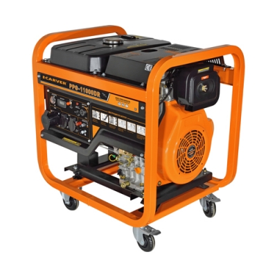 Генератор CARVER PPG -11000DR дизель (LT-1100F, 8,5/9,5кВт, 220В, ATS-порт, бак20л, э/старт, медь)