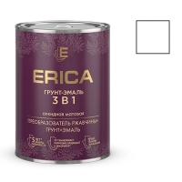 Грунт-эмаль ERICA 3в1 по ржавчине алкидная МАТОВАЯ белая 0,8 кг