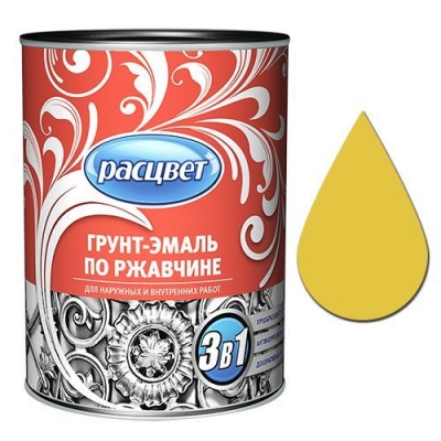 Грунт-эмаль по ржавчине "РАСЦВЕТ" желтая 5 кг