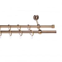 Карниз кованый LEGRAND d16 мм гладкий 2,0м 2-х рядный антик-золото