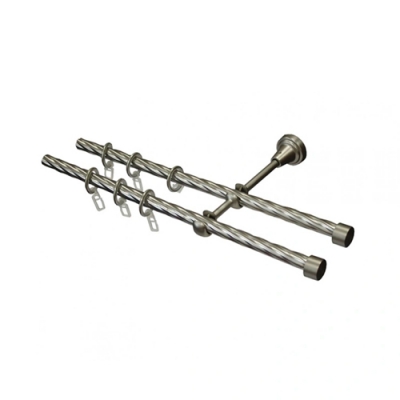 Карниз кованый LEGRAND d16 мм Твист 3,0м серебро-мат сост.2-х ряд туб.