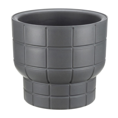 Кашпо КАРЕ IDEA D220мм 3,7л со вставкой Графитовый