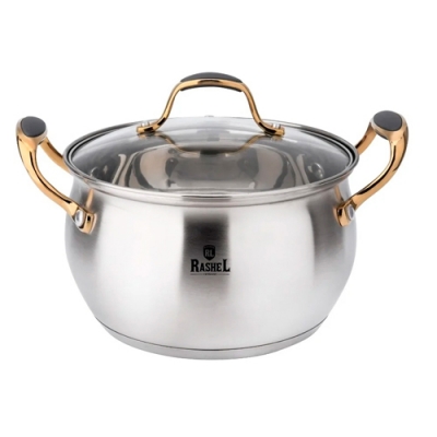 Кастрюля 1,9л из нержавеющей стали со стекл. кр., 16х9,5 см (10228010/151025/5317567, Китай) (R-190Н