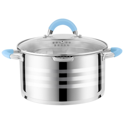 Кастрюля 4,5 л, MELODIA, из нерж стали, с крышкой-дуршлагом и 2-мя носиками для слива арт.109009