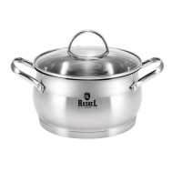 Кастрюля 8,2 л из нержавеющей стали со стекл. кр., 26х15 см (R-82А) "МАРУСЯ"