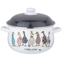 Кастрюля agness эмалированная с эмал.крышкой серия "Family farm", 5.0 л, 24*14 см 934-624