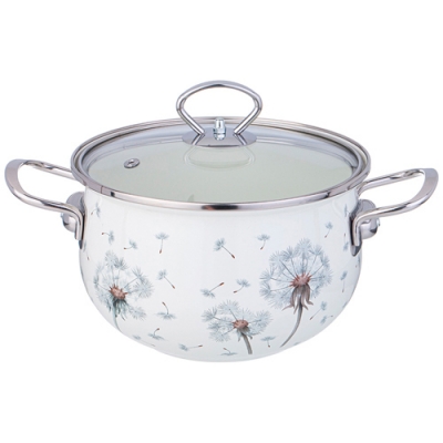 Кастрюля agness эмалированная со стеклянной крышкой, 2,8 л диа. 20см 943-057