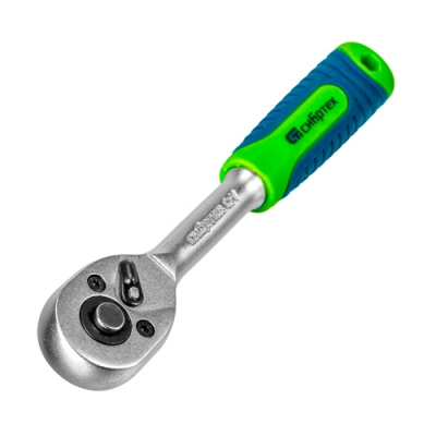 Ключ-трещотка 1/4", 45 зубьев, с быстрым сбросом, матовый хром// Сибртех арт.14021 Ключ-трещотка 1/4", 45 зубьев, с быстрым сбросом, матовый хром// Сибртех арт.14021