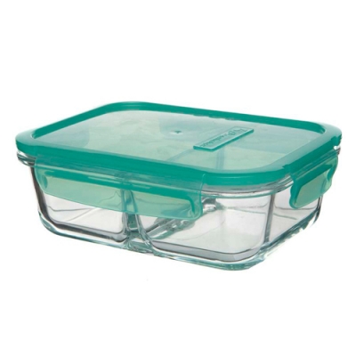Контейнер LOCKIE&LOCK FOOD с зеленой крышкой (2 секции) 1010 мл арт.530286GR