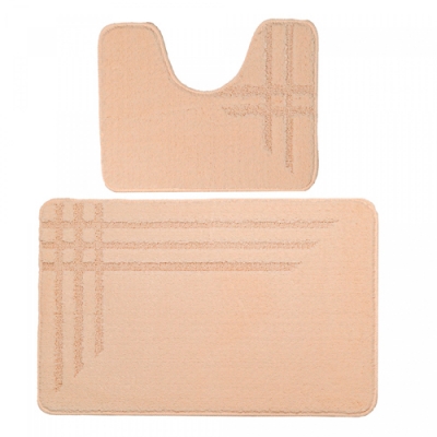 Коврик для в/к DKTX Comfort Linea из 2 шт 60х100/50х60см 10мм (кремовый) 1/25