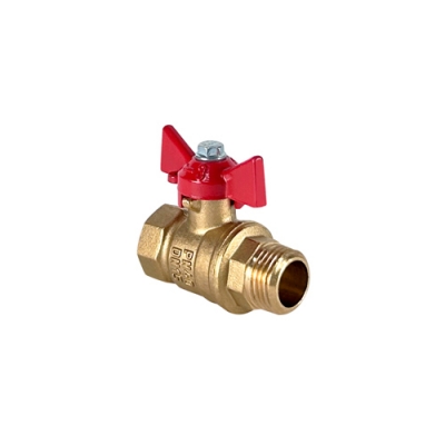 Кран шаровой латунный DeltaPro для ВОДЫ 1/2" ВР/НР ручка-бабочка, VALFEX 11Б27фт1М (128/32)