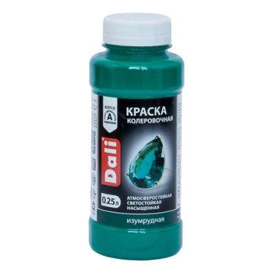 Краска колеровочная ИЗУМРУДНЫЙ 0,25 л. "DALI"