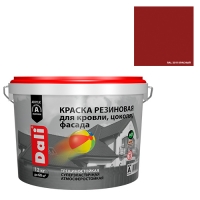 Краска резиновая для кровли, цоколя, фасада DALI красный - 12 кг (65192)