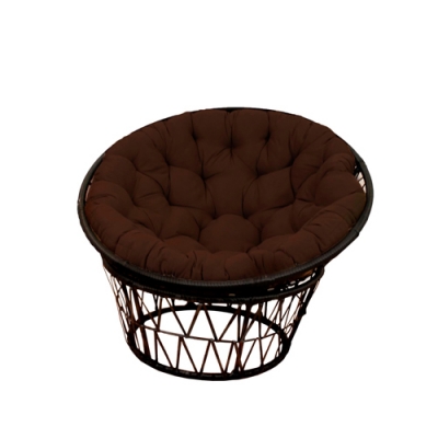 Кресло для отдыха "Папасан" кресло черное, подставка черная, подушка коричневая