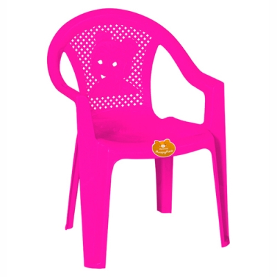 Кресло пластиковое детское Мишутка розовый