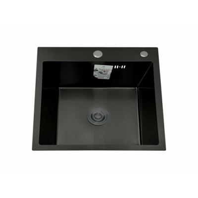 Кухонная мойка с PVD покрытием "POTATO" с сифоном DS5050BL