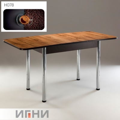 Кухонный стол 1100*700/400 форма 2 Фотопечать (стекло сырое), Н078 (царговый пояс (ЛДСП 16, венге) +