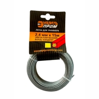 Леска для триммера "ЭНЕРГОПРОМ" (МЕТАЛЛИЧЕСКИЙ КОРД) КВАДРАТ/ 2,4ММ Х 15М /уп 240шт.