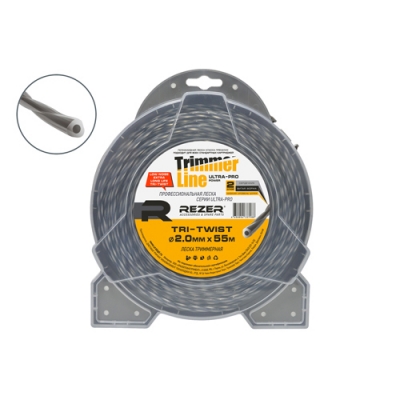 Леска для триммера Rezer Ultra-pro TRI-TWIST 2.0мм55м Rezer