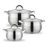 LR02-136 Набор посуды LARA серия СИМФОНИЯ 3пр. (кастр. 2,1+3,9+5,1л) индукц 5-ти ступ капс дно