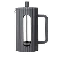 LR06-58-1000 Френч-пресс <1000мл> экологич чистый материал, стальной фильтр 18/10, боросил. стекло
