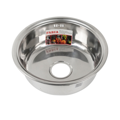 Мойка врезная круглая 43 см из нерж стали толщ 0,6 мм глубина 160 мм + большой сифон 4306 FABIA Мойка врезная круглая 43 см из нерж стали толщ 0,6 мм глубина 160 мм + большой сифон 4306 FABIA