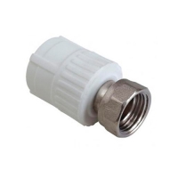 Муфта с накидной гайкой 20x3/4" PPRC (БЕЛЫЕ) "Политэк"