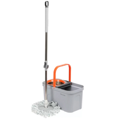 Набор для уборки ведро с вращающимся отжимом и швабра, Bclean, A260047 (503595)