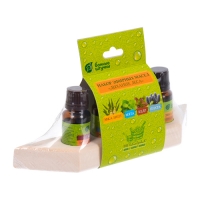 Набор эф.масел "Дыхание леса" (эвкал,пихта,кедр,мята) 4 масла по 15мл на дер.пол "Банные штучки"/10