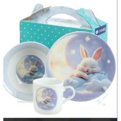 Набор посуды керам, 3 шт, Сладкие сны, тар 17,5см,сал 15см,круж 230мл, Daniks, C1010 (484977)