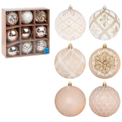 Набор шаров Волшебная страна Орнамент золотой 9 шт, 10 см 110199 Набор шаров Волшебная страна Орнамент золотой 9 шт, 10 см 110199