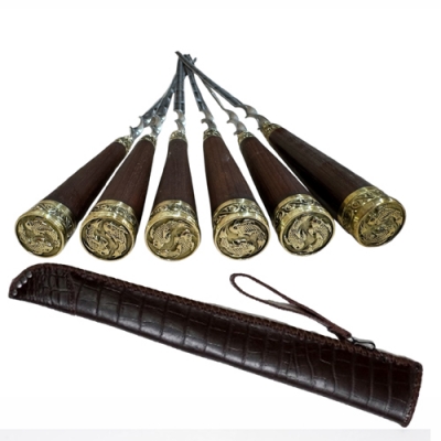 Набор в кожаном чехле средний с ремнем на рукоять (рыбы) (ЭЛИТ) арт.2К-057el Набор в кожаном чехле средний с ремнем на рукоять (рыбы) (ЭЛИТ) арт.2К-057el