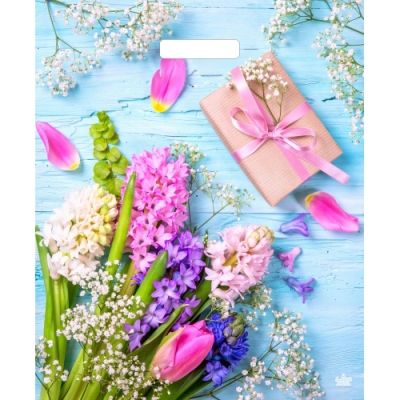 Пакет ПЭ с вырубной ручкой 38х45+3см (60) (Яркие гиацинты) Ламинированный Тико (х50/500) 22000039127