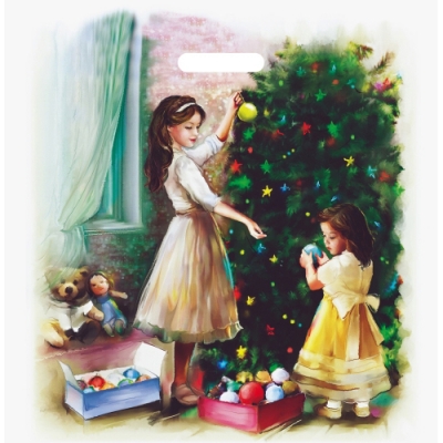 Пакет с вырубной ручкой Артпласт 45х45+3см (65) (Чудо) НГ (х50/400) ВУР56789