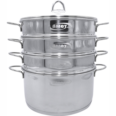 Пароварка-мантоварка "Этажи" 6 л, 260 мм, ТРС, КС 3 вставки арт. 3с162 (г.Аша)