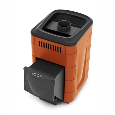 Печь банная каменка Компакт Carbon 2017 с дверцей, антрацит/терракота