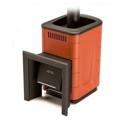 Печь-каменка банная газодровяная Оранж Блю Carbon терракота.