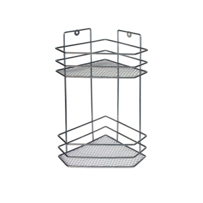 Полка для ванной трапеция с сетчатым дном 2-х ярусная, хром зеркальный , арт. ПТС-2
