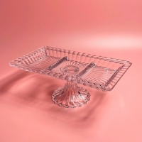 Прямоугольная менажница 32х18,5х12см на ножке в под.уп.(х6)Стекло арт.588-699